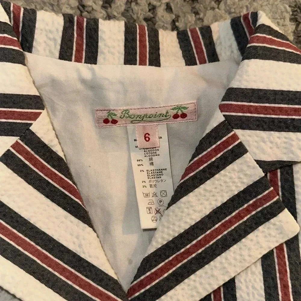 Bonpoint‎ Little Girl Seersucker Jacket size 6 EUC